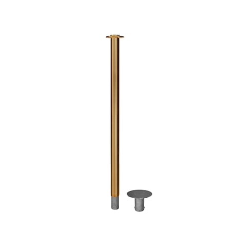 Montour Line Stanchion Post and Rope Removable Base Sat.Brass Post Flat Top SP400R-FL-SB